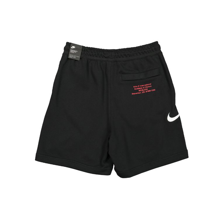 Nike NSW Swoosh Loose Mid-Waist Elastic Sports Casual Shorts Men Bottoms Black CJ4882-010