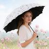 Sombrilla Plegable de Protección UV de 3 Pliegues Ligera Sombrilla de Sol Parasol de Verano para Exteriores Impermeable Resistente al Viento