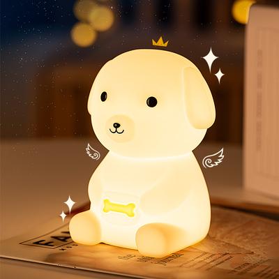 Want Want Dog Silicone Night Lantern LED Light USB Charging Colorful Light Smart Stewed Steel Light