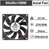 Gdstime 1 Piece DC 12V 24V 80mm x 15mm Dual Ball Bearing PC Case DC Cooling Fan 80x80x15mm 8cm 8015 Mute Radiator Cooler 2 Pin