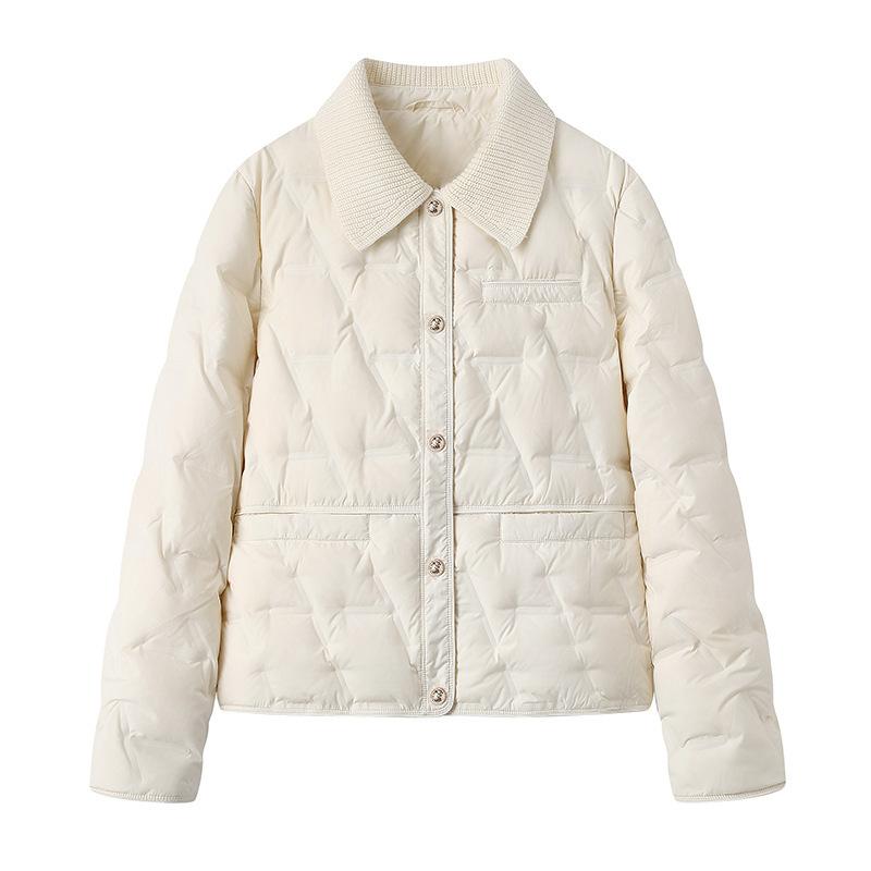 Autumn and winter new knitted lapel down jacket women's short short short light small fragrant top jacket trendy