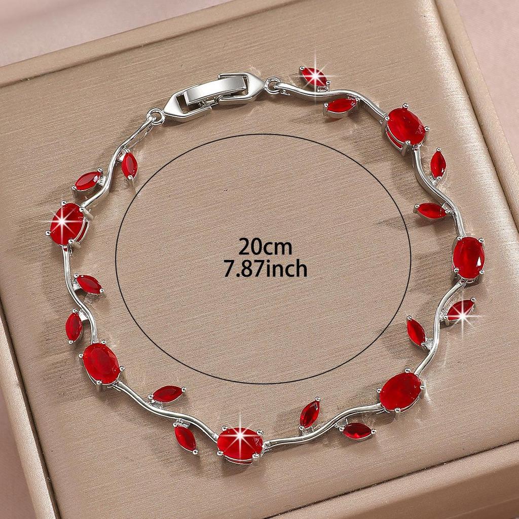 Bracelet Feuille Plaqué Or avec Incrustations de Zircon Hachuré et de Diamant