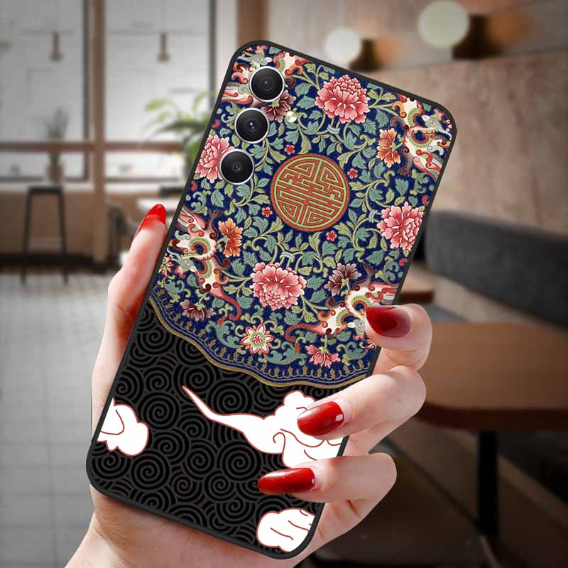 For Samsung Galaxy A55 5G Case 3D Emboss Floral Relief Silicon TPU Soft Phone Cover for Galaxy A15 A25 5G Bumper Funda A 55 A35