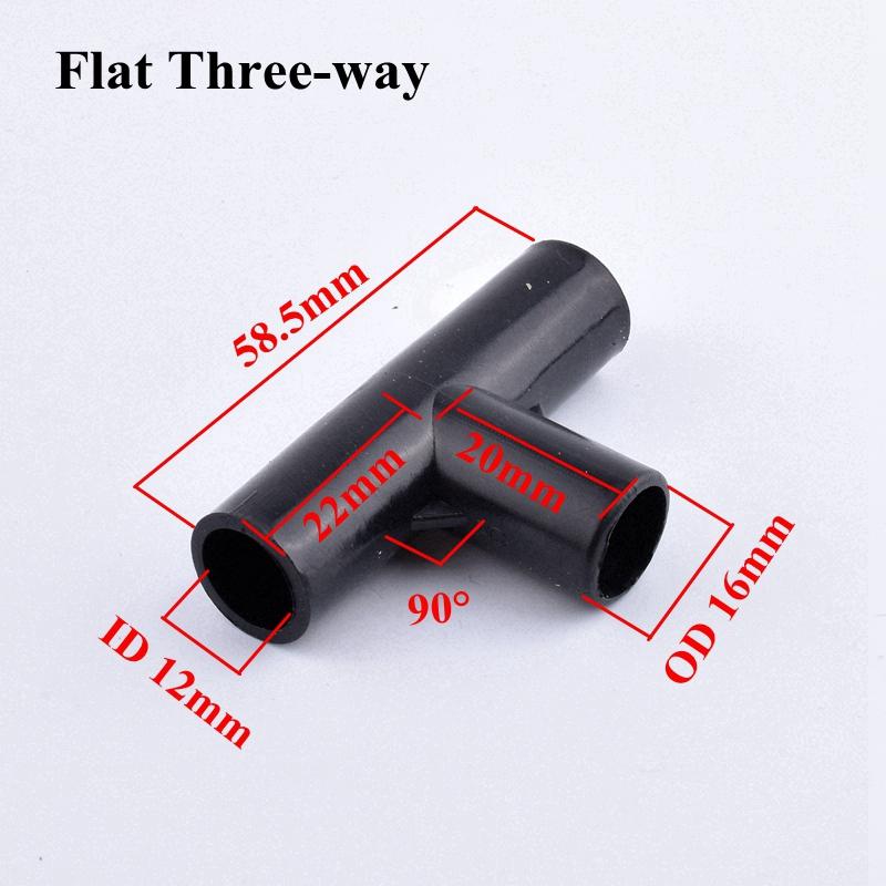 2-30Pcs ABS Black Joint Three-way Four-way 90° Elbow Pipe Connector Plant Support Wardrobe Tent Ixed Fittings 12mm Inner Dia
