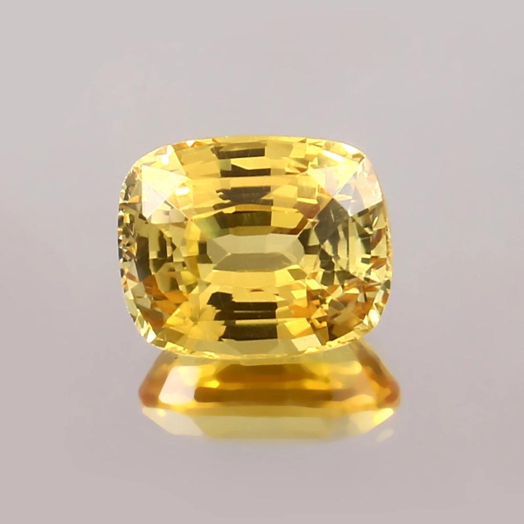 12 Ct Natural Flawless Ceylon Yellow Sapphire Cushion Shape Loose Gemstone