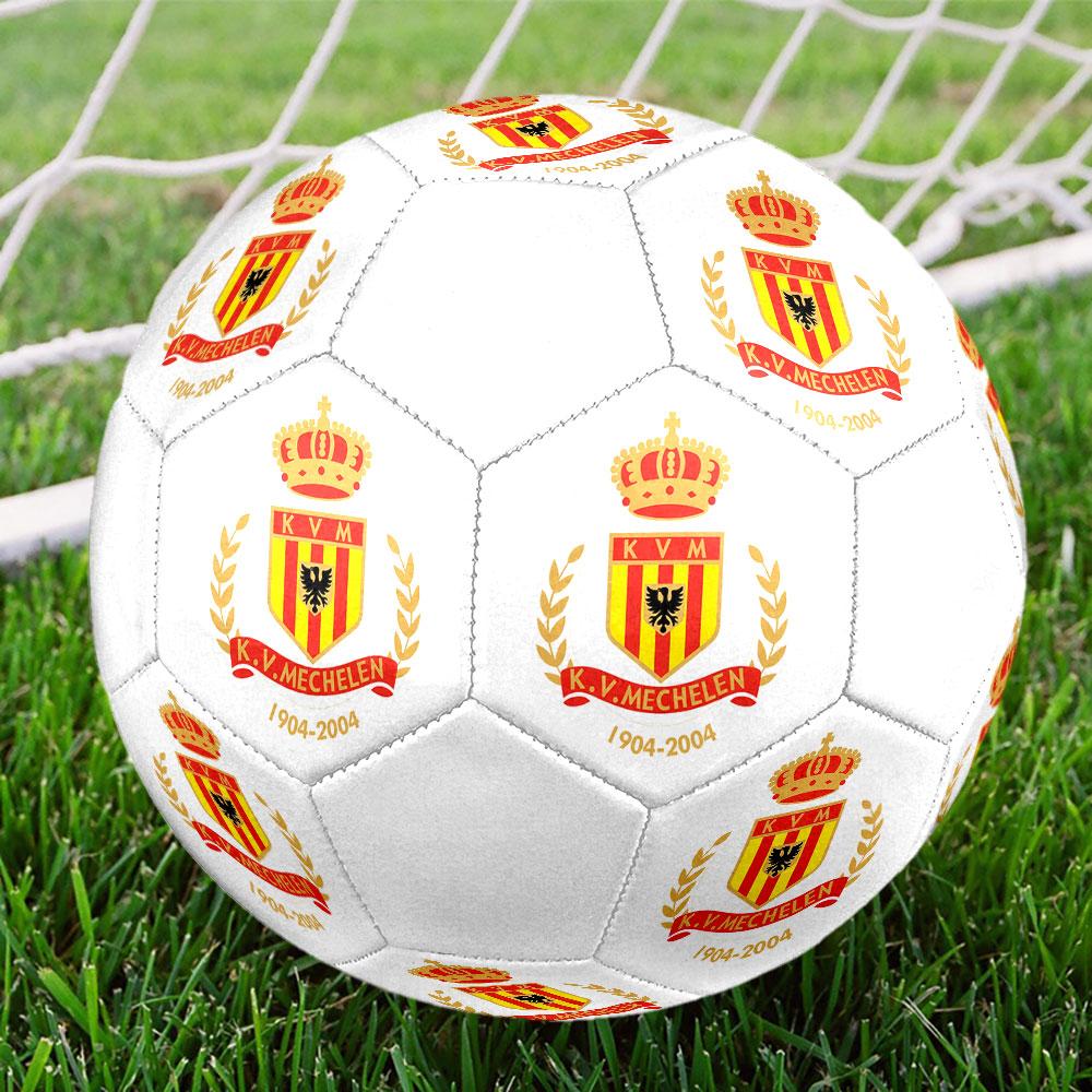 KV Mechelen Size 5 Soccer Ball, Machine-Stitched PVC, Durable & High Bounce, All Ages Fit, fan merchandise, matches & outdoor use.