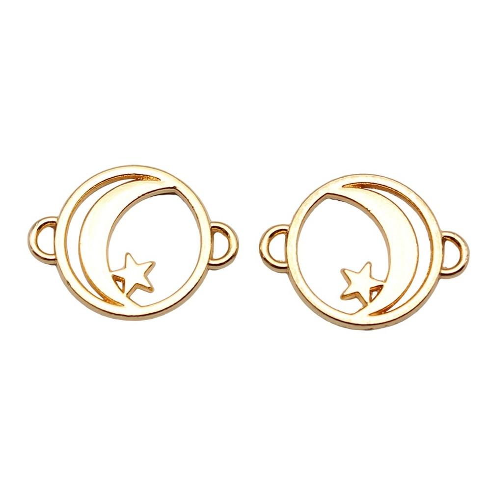 Double Star Connectors Moon For Celestial Themed Bulk Jewelry Findings
