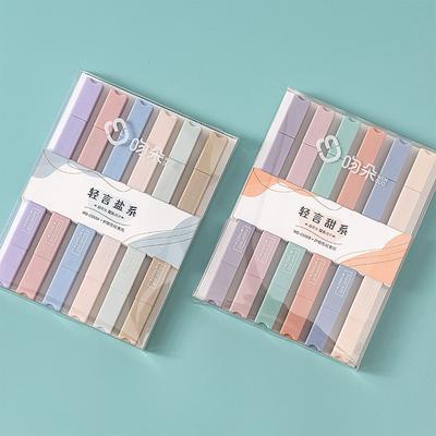 1 Set Soft-tip  Highlighter Creative Light Color Pen Large-capacity Marker Pen Highlighter