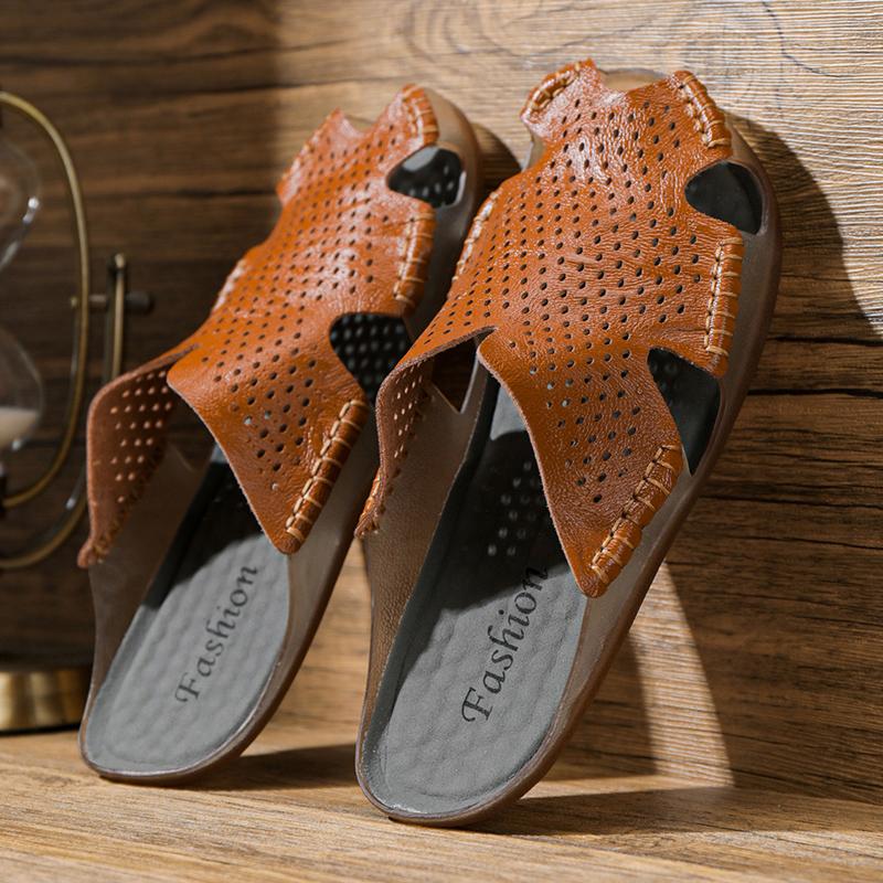 38-47 Summer Mens Casual Sandals Men's Large Handcrafted Slippers Outdoor Sandals Beach Slippers