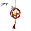 LED Candle Lantern Toy DIY Kit for Mid-Autumn Festival, Hollow Wooden Rotating Ring Making Set with Rabbit, Handmade Tassels
