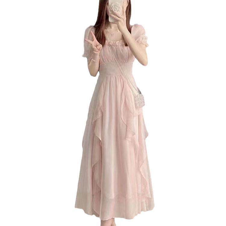 Elegant Pink Summer Dress for Petite Socialites