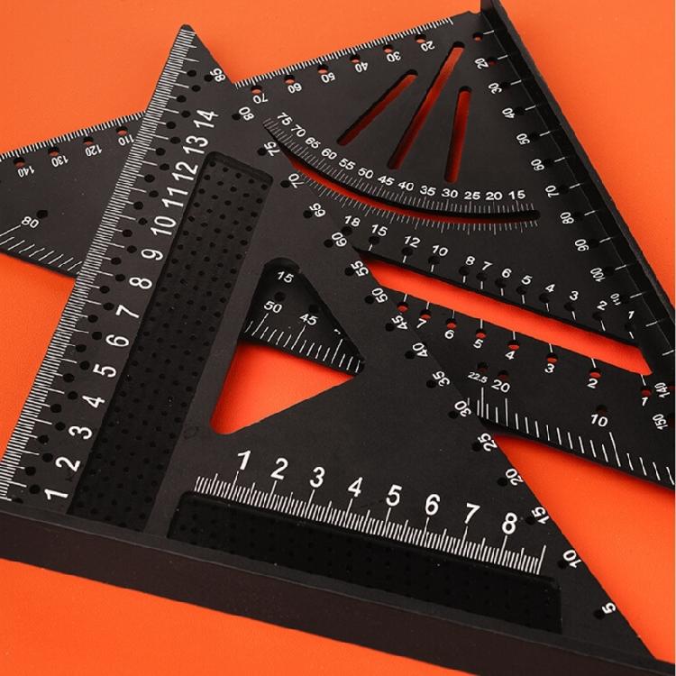 7in Metal Triangle Ruler Measuring Tool 45/90 Degree Carpenter Square Architect Ruler for Man
