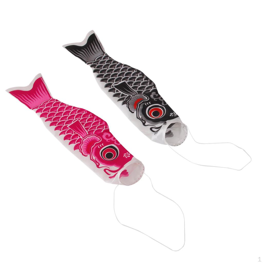 2Pcs Japan Carp Streamer Japanese Koi Hanging Sailfish for Children's Day Yard Restaurant