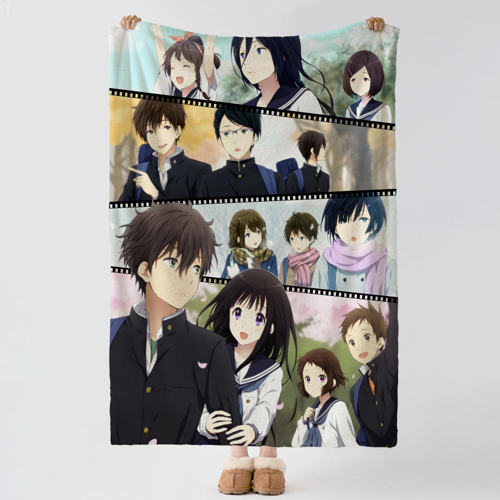 Anime H-Hyouka-A Throw Thick Comfort Flannel Quilt, Multi-scene Use Indoor Outdoor Daily Nap