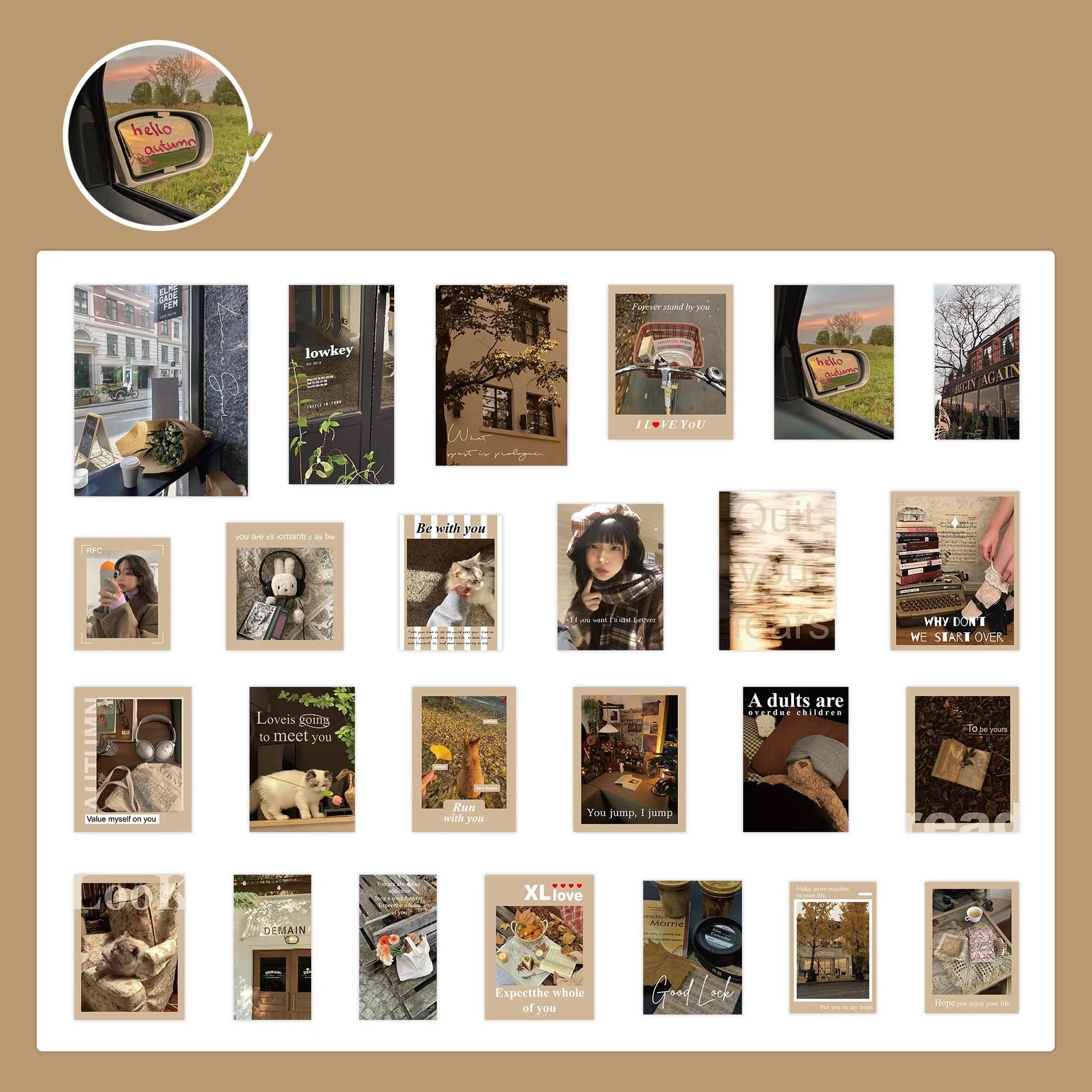 

50 аркушів Fashion Girl Scrapbook Journal Sticker Cute Real Shot Kitten Канцелярська наклейка DIY Decor Багаж Гітара Наклейка на телефон