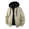 Spring and Autumn New Hooded Fake Two-piece Men's Leather Jacket Men's Cycling Bike Leather Jacket Men's American Men's Leather Jacket