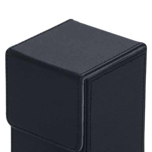 Trading Card Heaven [120 Card Capacity] Sleeve-Compatible Vertical (Type A) Deck Case for Trading Cards, PU Leather, Magnetic, Black