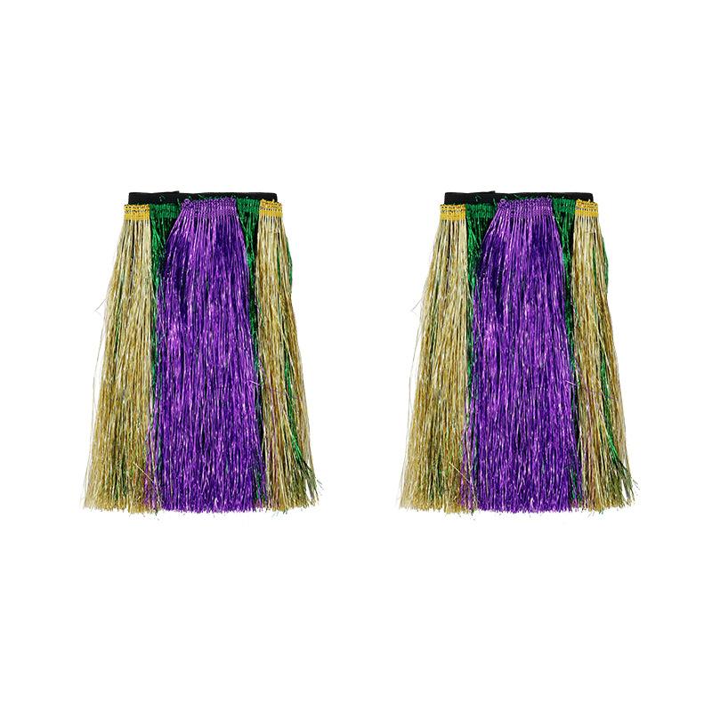 Carnival Fringe Skirt Brazilian Samba Dress Purple Gold Green Belly Dance Performance Skirt Fringed Festival Dance Party Costume