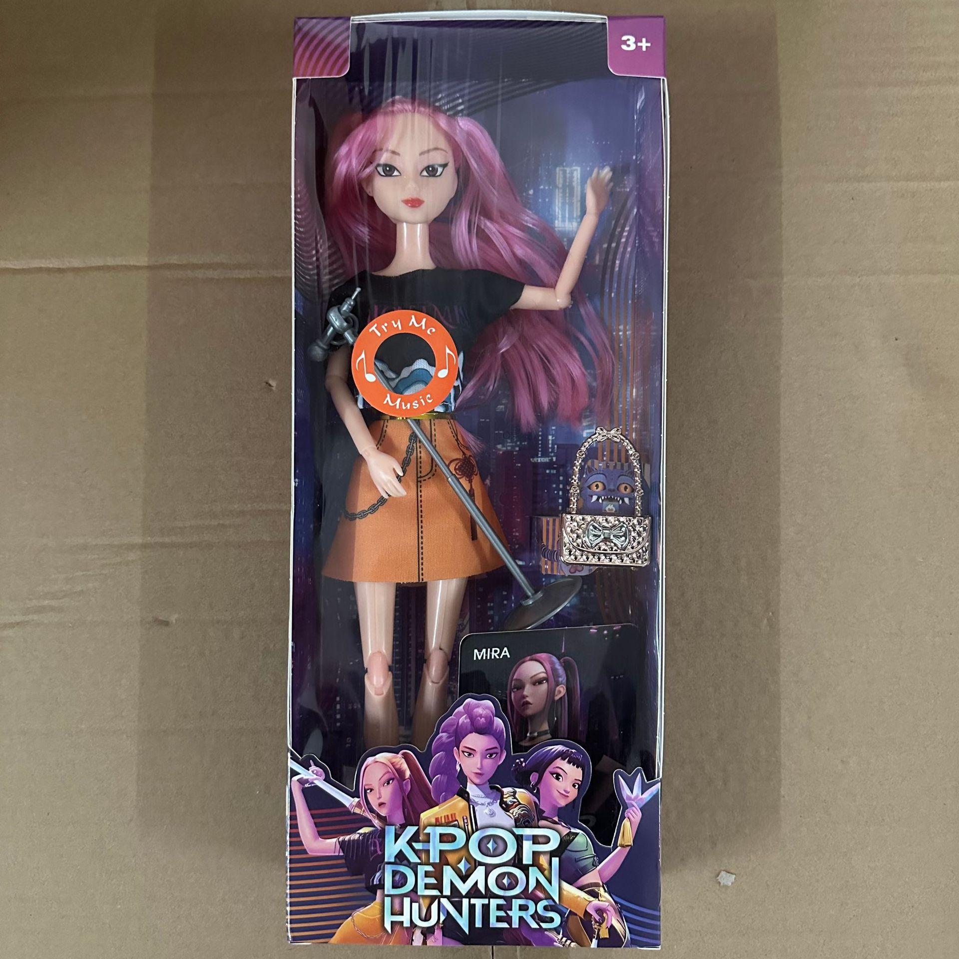 Demon Hunter Trio Girl Group Figure Music Light Doll Children s Dress-up Set Toy Girl