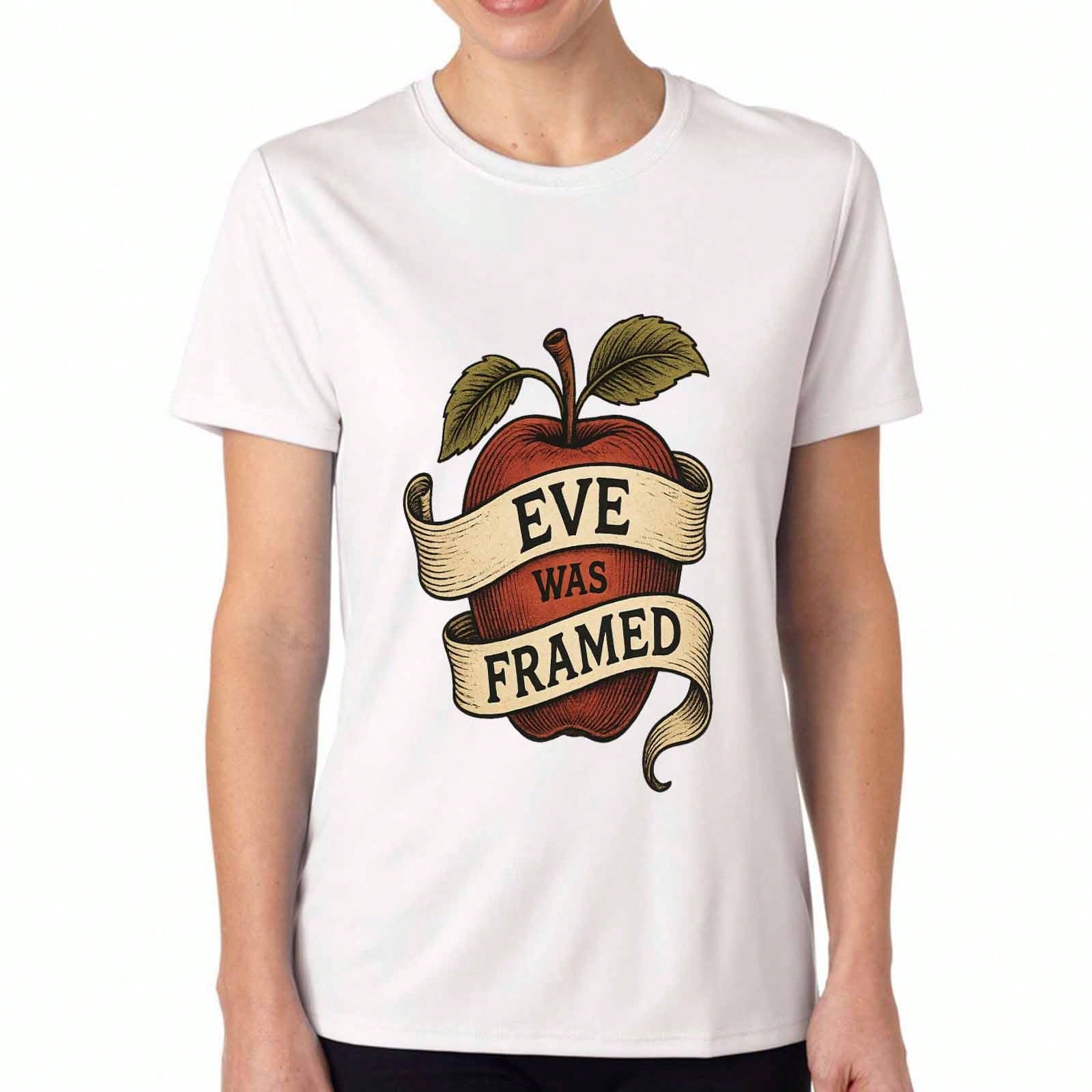 Eve Was Framed Apple unisexs Cotton T Shirt, Premium Cotton Print, Durable And Long Lasting, Casual Fashion. Perfect For Everyday Wear, This Shirt Fea S разноцветный