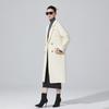 2024 Autumn/Winter Women's Mid-Length Double-Breasted Wool Coat - Versatile Solid Color Commuter Outerwear