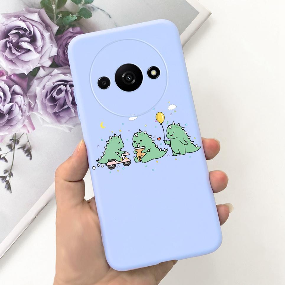 Rückseite für Xiaomi Redmi A3 4G Drachen Cartoon Tiere Cartoon Malerei Funda Etui für Xiomi RedmiA3 A 3 Weiche TPU Silikon Tasche