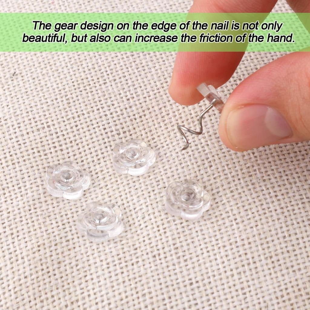 100 Pcs Bed Skirt P, Upholstery Twist P Bedskirts Holders or Fasteners Fabric and Slipcover P Spiral Push P with Clear Heads for Fixed Bed Skirt Sofa