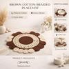Brown Cotton Braided Placemat -Handcrafted Durable Table Mat for Dining