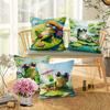 Summer Cartoon Frog Design Digital Printing Pillow Cover Short Plush Suitable Living Rooms Bedrooms Sofas Throw Cushion Cover