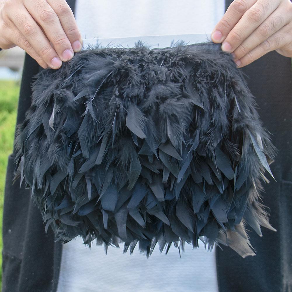 1Meter Natural Turkey Feathers Trims Fringe 10-15cm for Wedding Clothing Decoration Accessories DIY Feather Ribbon Sewing Crafts