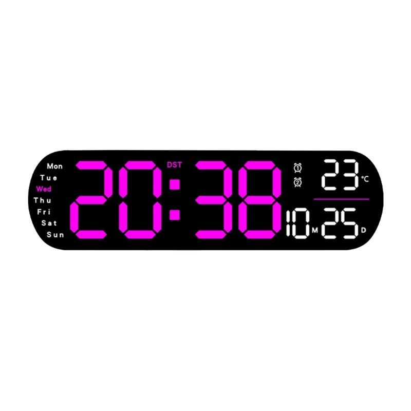 Stylish LED Digital Alarm Clock with Adjustable Brightness Wall Mount Clock Perfect for Bedroom, Offices,Home Decors