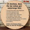 Good Signs of Life Vintage Round Metal Wall Art Poster for Living Room Decor
