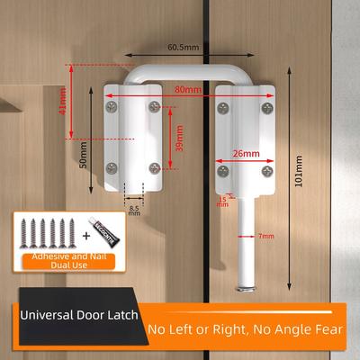 Universal Aluminum Alloy Door Latch Lock 90/180 Degree Anti-Theft Gate Latch Universal Non Perforated Anti-theft Buckle Shed