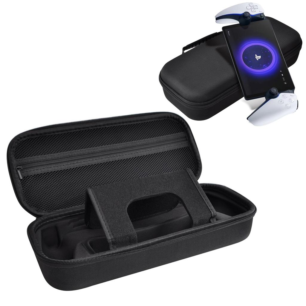Estuche rígido portátil para control remoto PS Portal de Houdsuem, apto para consola de juegos PS5, caja de almacenamiento para PS5 con función de soporte y estuche a prueba de polvo.