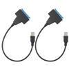 2Pcs Portable USB 2.0 Port To Long Shell for SATA Interface Cable Equipment Accessory