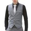 Men Waistcoat Solid Color Slim Single-breasted Formal Spring Vest for Work