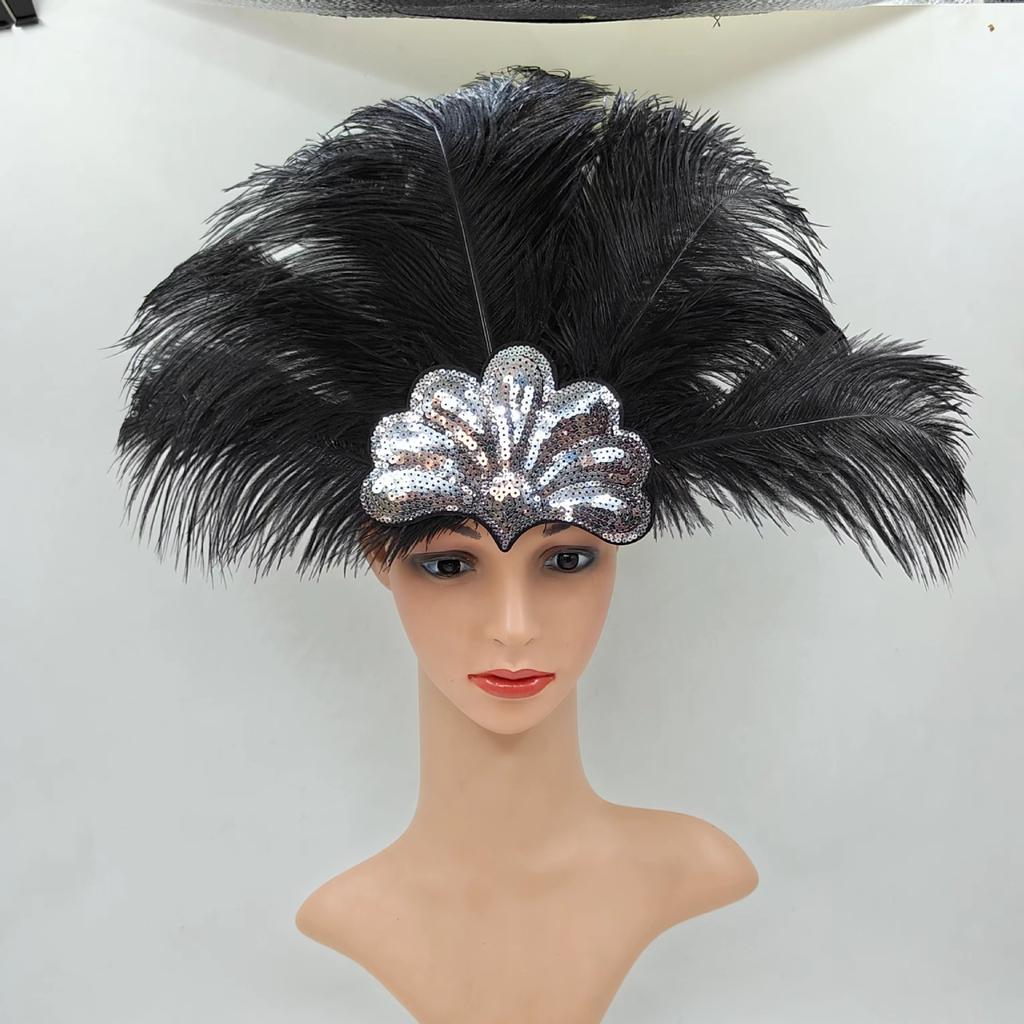 Anime-Charakter Cosplay Halloween Kopfbedeckung Bauchtanz Performance Haarbänder Bunte Feder Stirnbänder Weihnachtstag Kopfbedeckung Zubehör