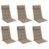 High Back Chair Cushions 6 Pcs Taupe Oxford Fabric