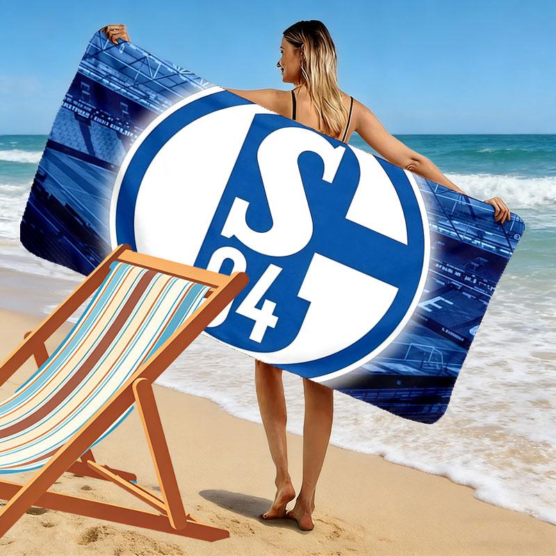 Schalke 04 Logo Print Beach Towel, Large Soft Quick Dry Towel for Beach Camping Swimming