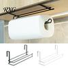 Cabinet Paper Towel Holder Hanging Rack, Drill-Free Metal Organizer, Space Saving Wall Mounted Kitchen Rack Storage for Under Countertop Saver