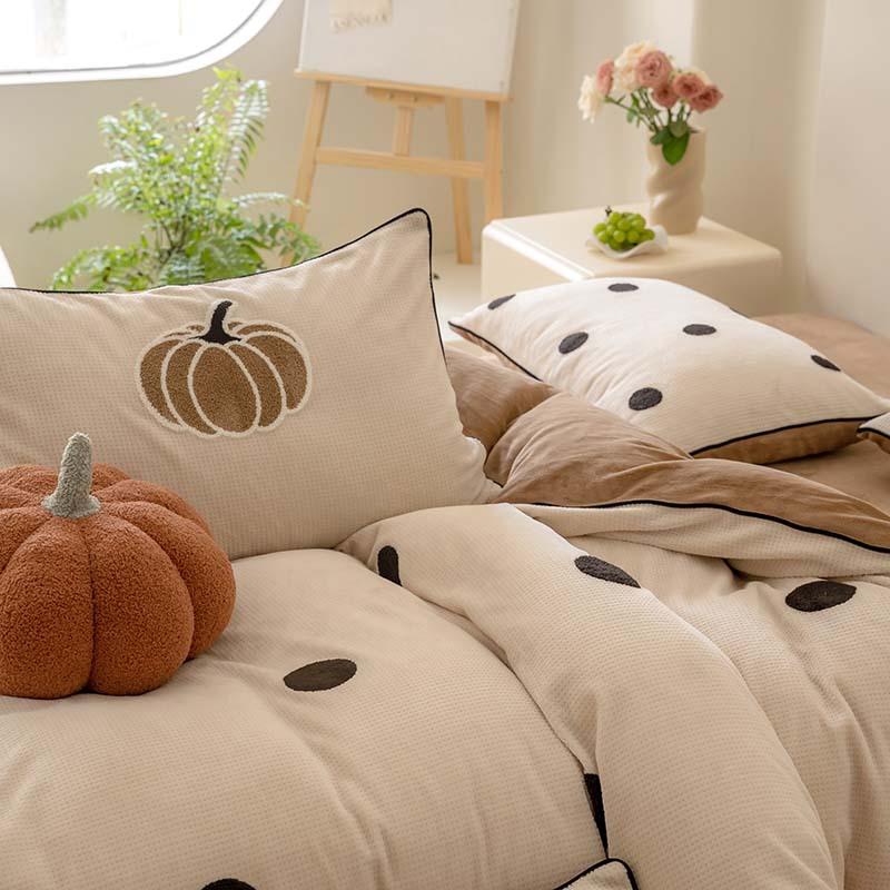 

Домашний текстиль Класс А Зимняя любовь Утолщенный вафельный молочный флис 4 предмета теплое пододеяльник простыня детские 3 предмета 1.2m bed 1.5*2m quilt core 3pcs