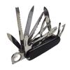 91mm Black-Red Stainless Steel Multi-tool Knife: 17 Parts, 30 Functions, Portable Survival Tool.