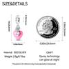 Charm Bead Charms Authentic Copper Plated Luminous Bead Pink Heart Pendant Bead Charms Compatible With Bracelets Diy Gift Women Delicate Jewellery