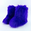 Vintage-Inspired Women's Fuzzy Boots | Brown & Black Faux Fur, Retro Trendy Warm Winter Ankle Footwear