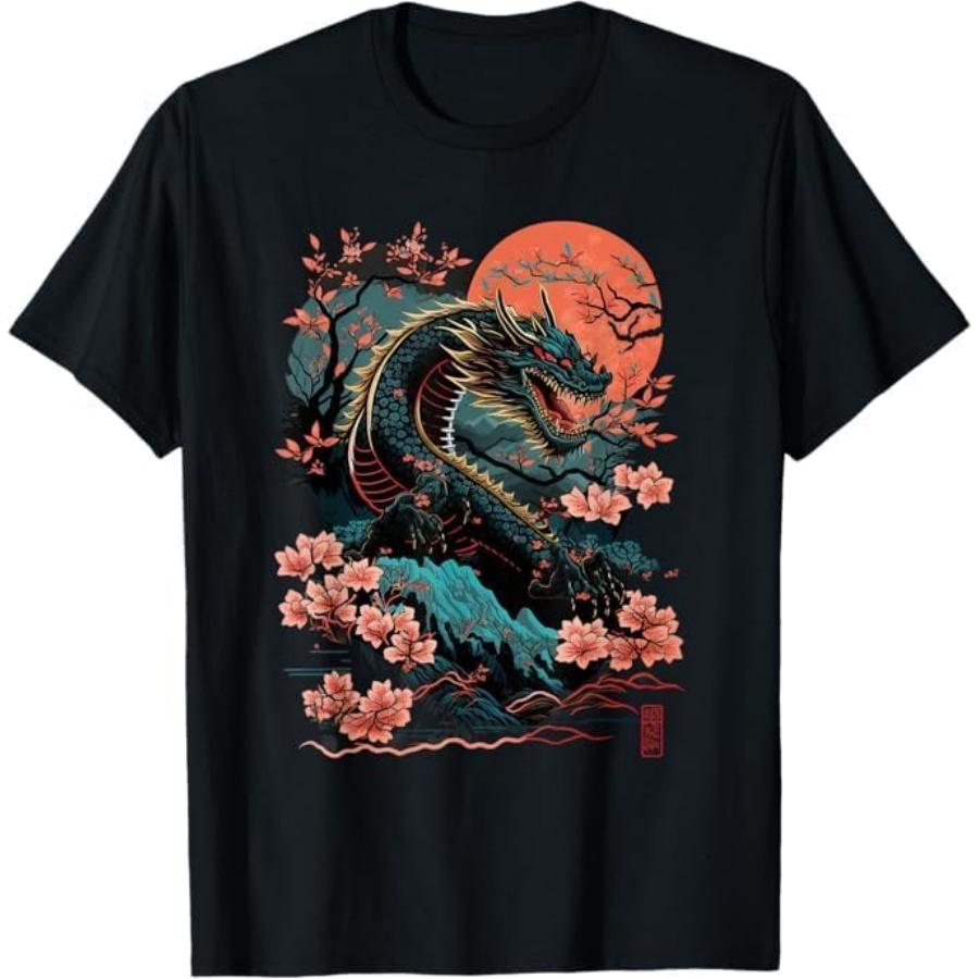 

Japanese Aesthetic Dragon Japanese Art Japan Tattoo T-Shirt Mali Mens Womens Tank Top Sweatshirt Hoodie Longsleeve 1424 Black S різнокольоровий