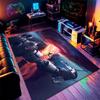 Spacecraft Printed Carpet Gaming Area Rug Kids Game Room Anti-slip Game Mat 3D Science Fiction Home Decoration for Living Room