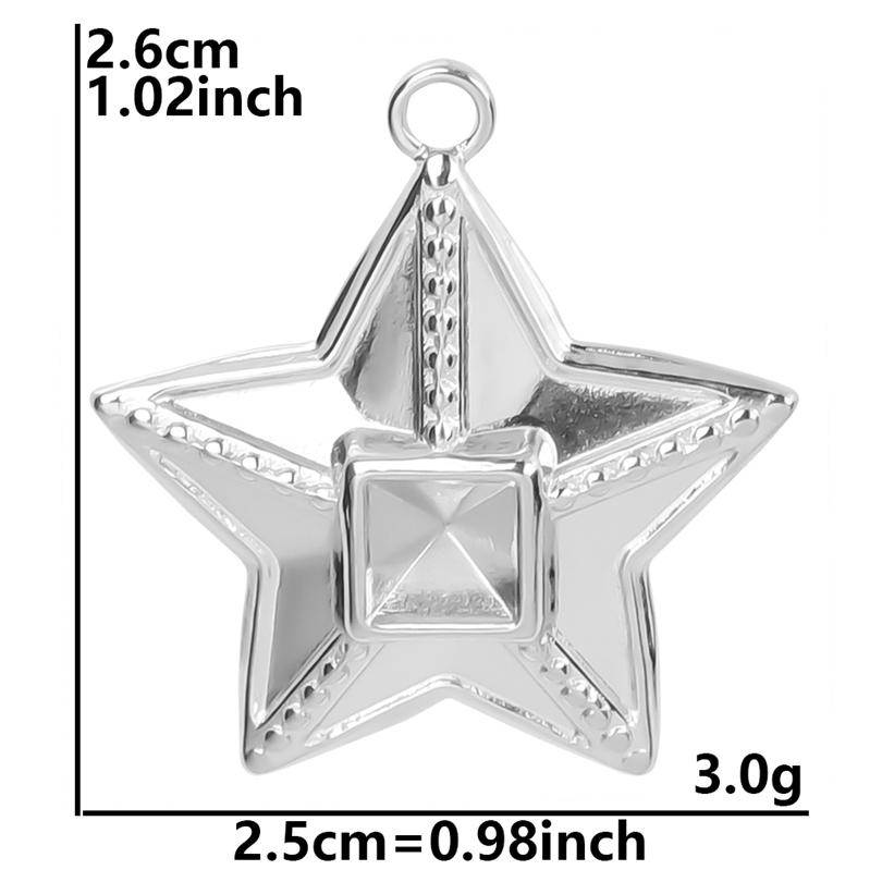 5pcs Bedeltjes Never Fade Heart Sun Moon Star Charms For Jewelry Making Bulk Phase Of The Moon Pentagram Stainless Steel Pendant