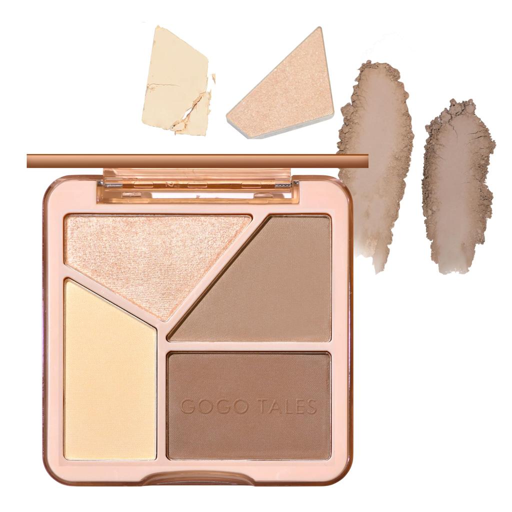 GOGO TALES My Shading Highlight Palette 02 Warm ToneMatte Pearl Glitter Contour Palette for Warm Undertones Highlight Shading Dark Circle Concealer