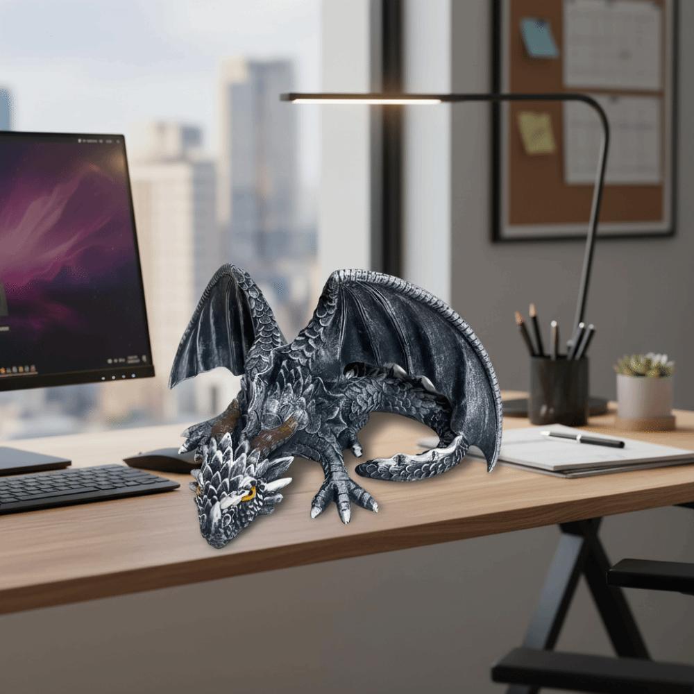 Gothic Black Dragon Sculpture Resin Dragon Decoration Dragon Ornaments  Desk Statue
