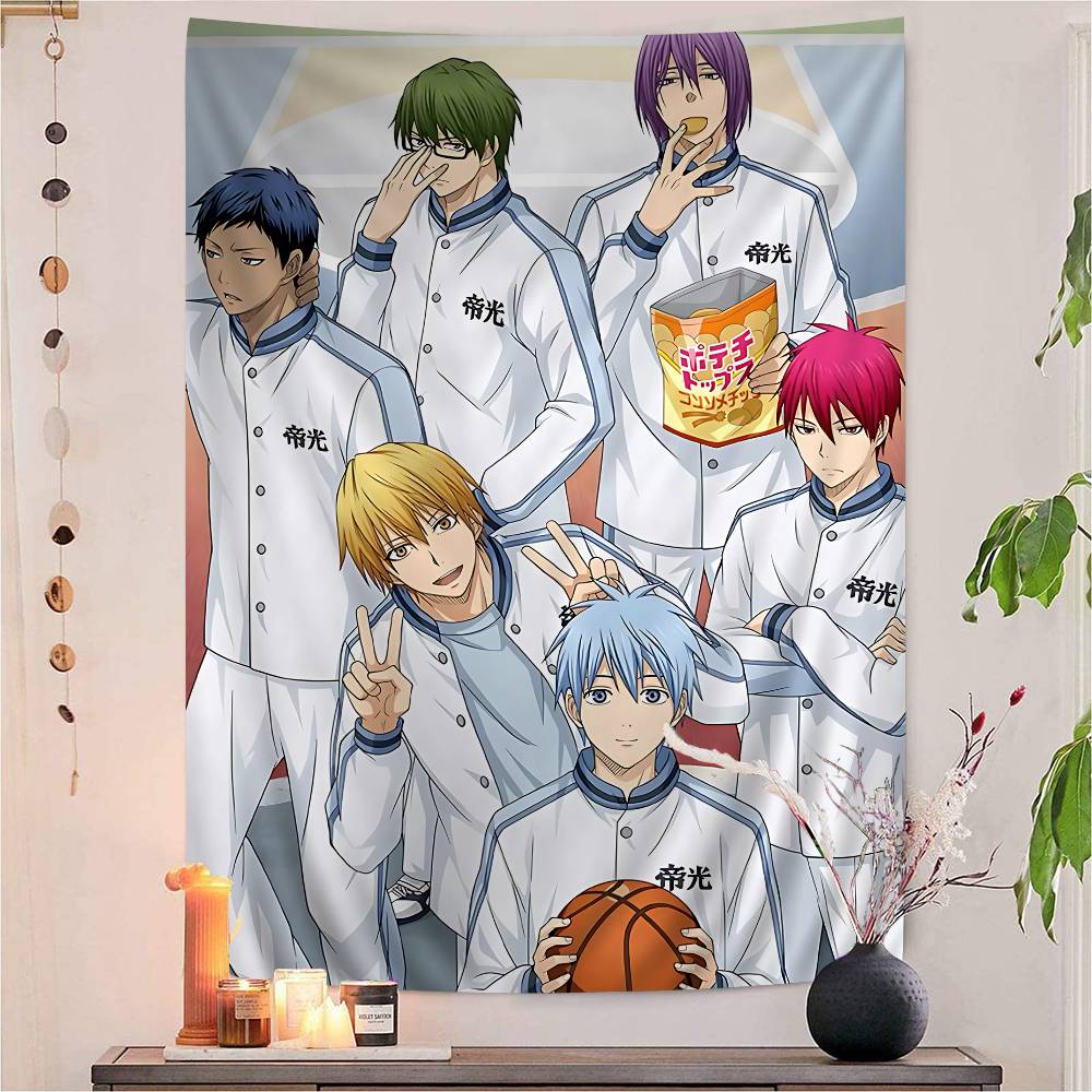 Japanese Anime Kuroko No Basket Colorful Tapestry Wall Hanging Hanging Tarot Hippie Wall Rugs Dorm Wall Art Decor